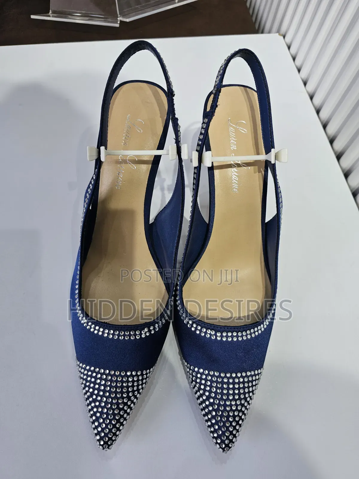 Jenny Bejeweled Slingbacks- Blue