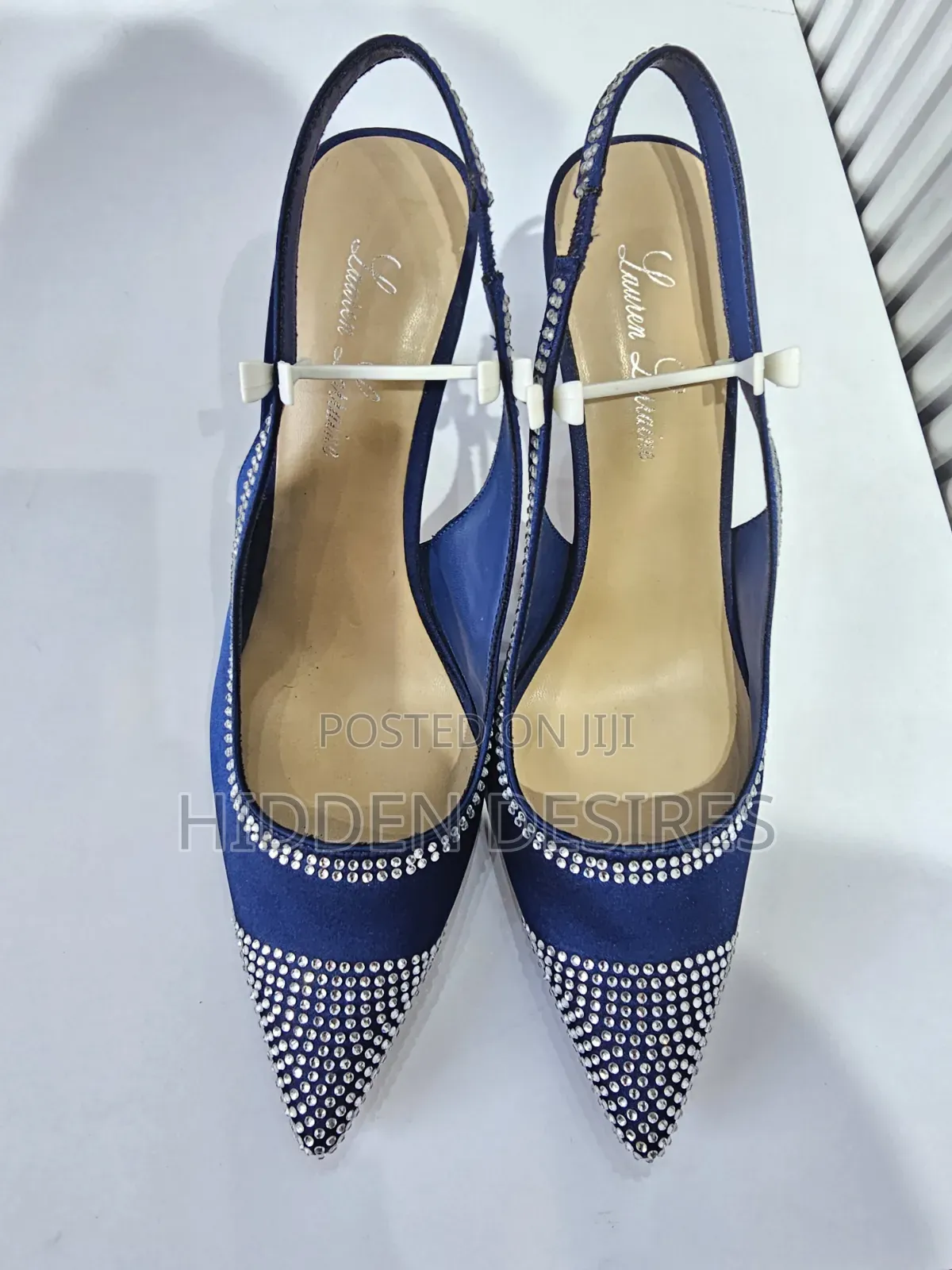 Jenny Bejeweled Slingbacks- Blue