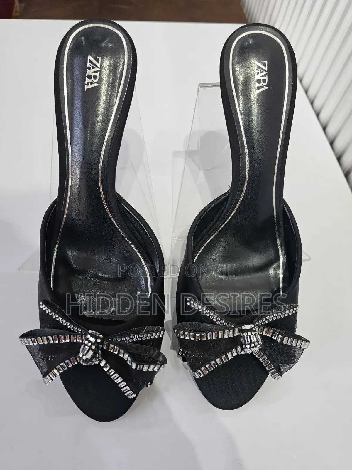 Zara Inspired Bow Mules- Black