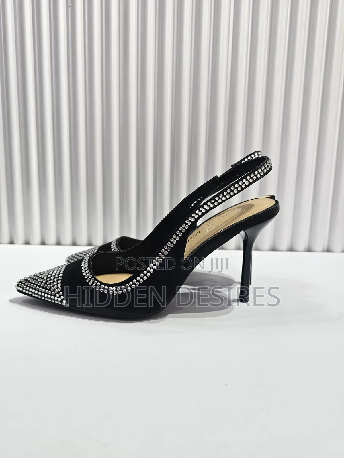 Jenny Bejeweled Slingbacks- Black