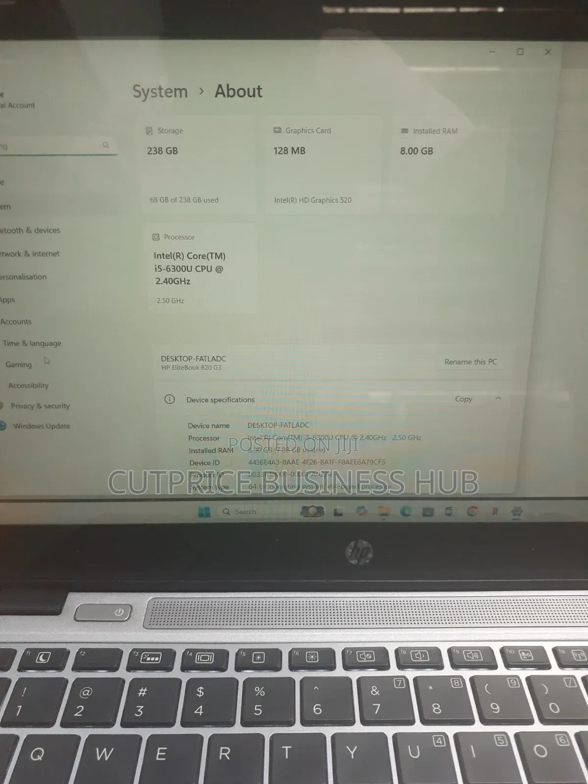 Laptop HP EliteBook 820 G3 8GB Intel Core i5 SSD 256GB