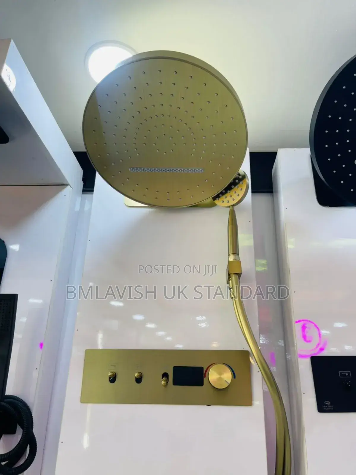 Brushed Gold Thermostatic Rainfall Shower System