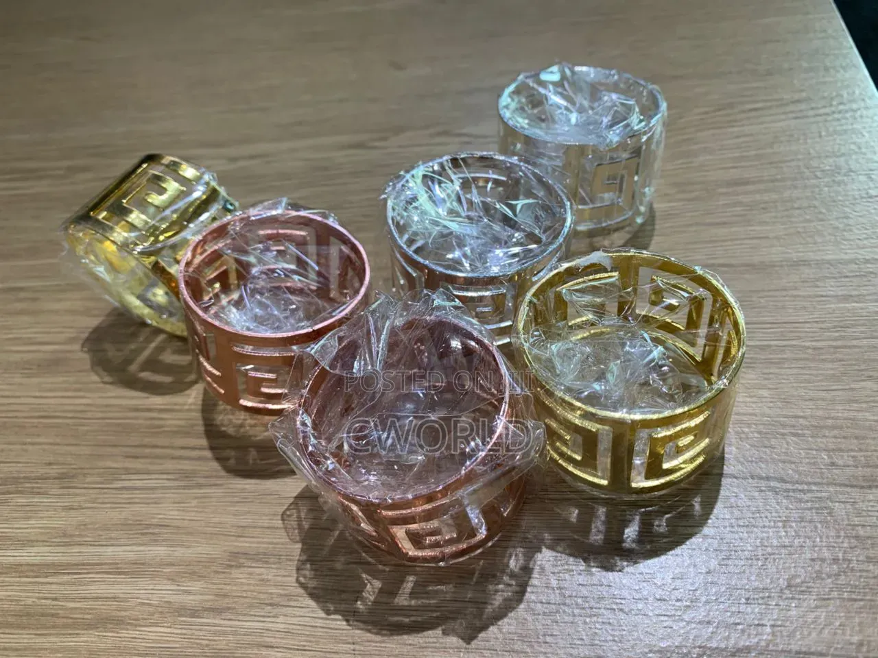 Metal Napkin Rings – Greek Key Design (6-pcs)