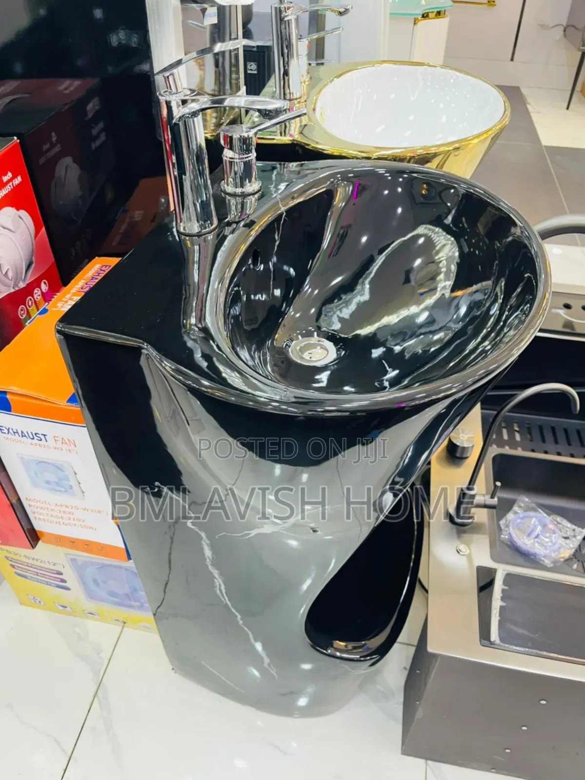 Modern Black Freestanding Ablution Wudu Wash Basin