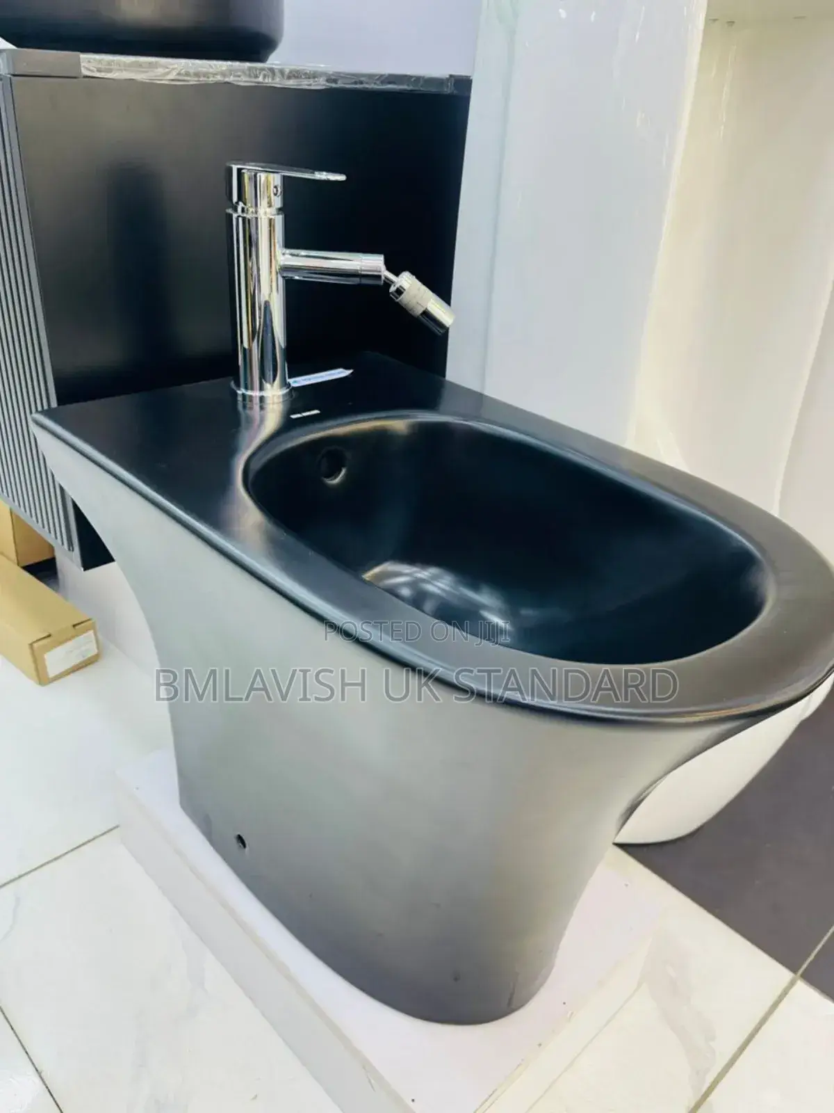 Black Back to Wall Bidet