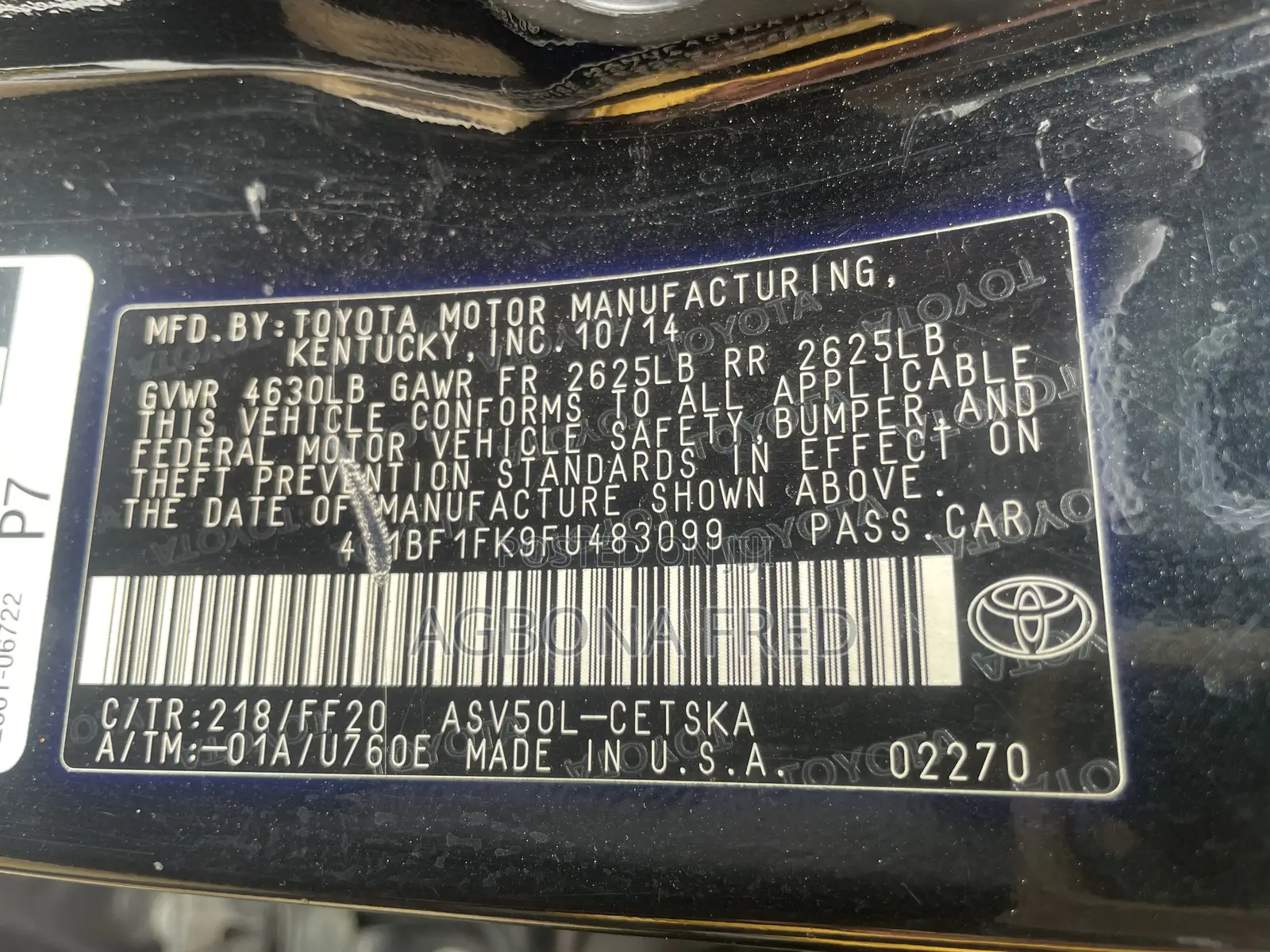 Toyota Camry 2017 Black