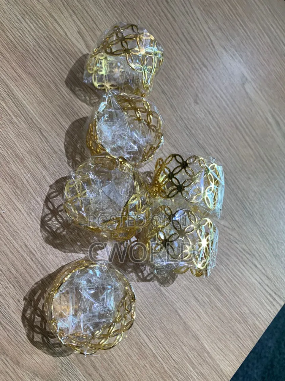 Napkin Rings – Gold Floral Design (6-Pcs)