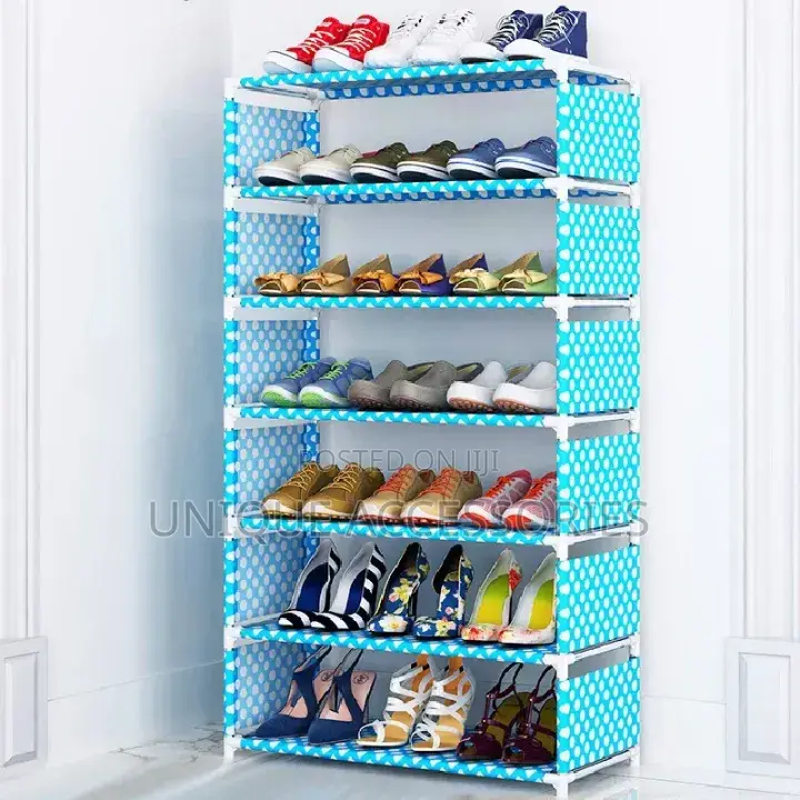 6 Tier Shoe Rack Pink and Blue Colours