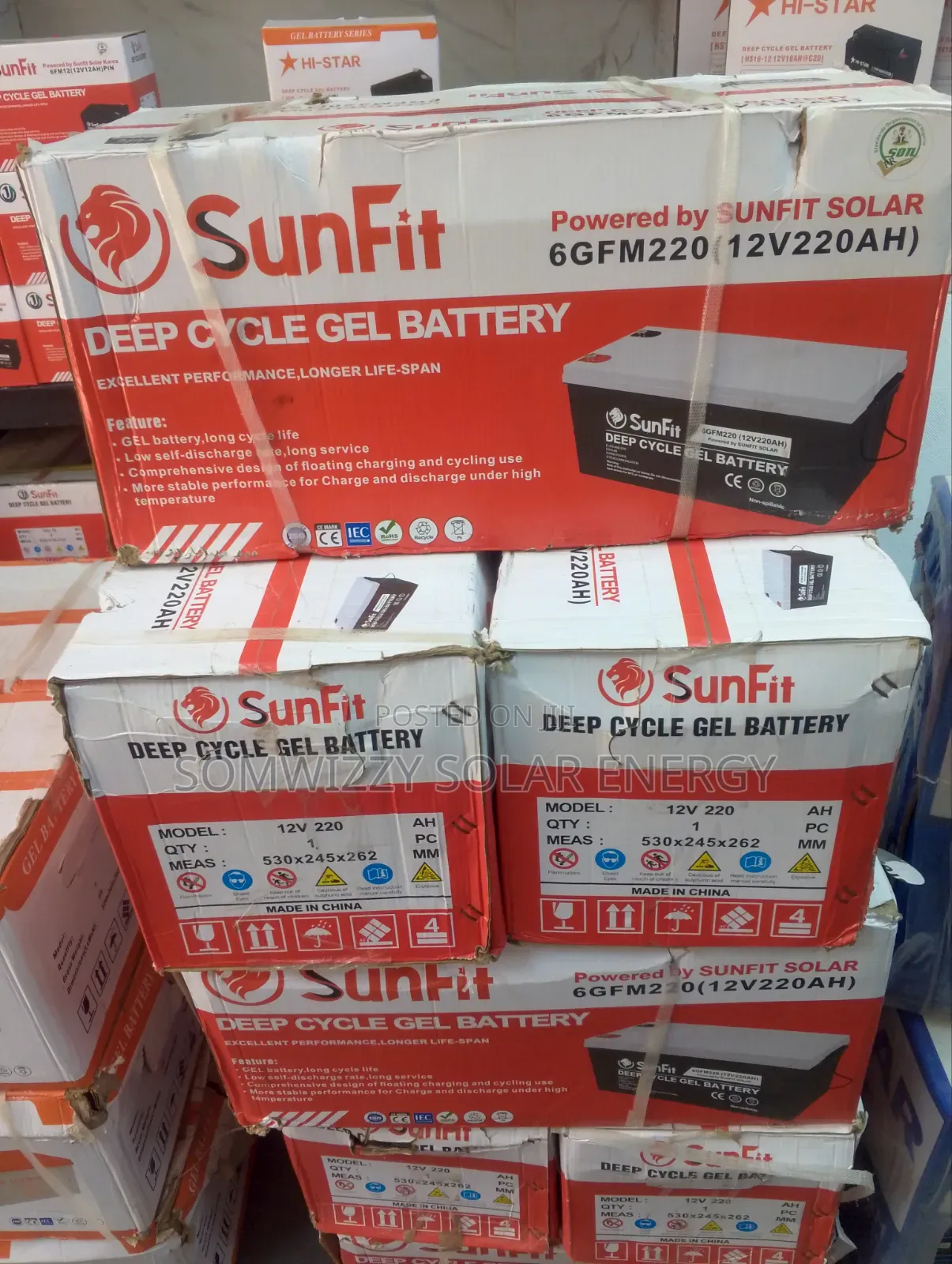 High Quality Sunfit Gel Battery 220ah