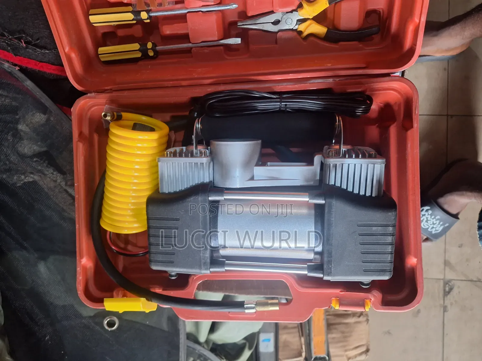Tyre Pump and Tools Box