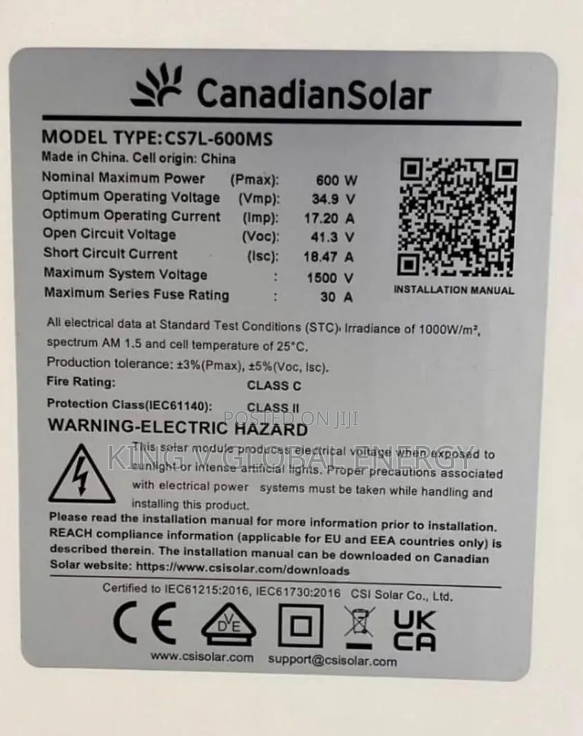 Canadian Solar 6000watts 144cells Monocrystalline Panels