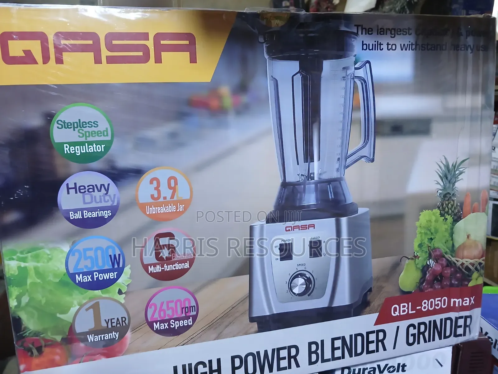 Qasa Heavy Duty Blender 3.9 Litres With 2500 Watts -QBL-8050