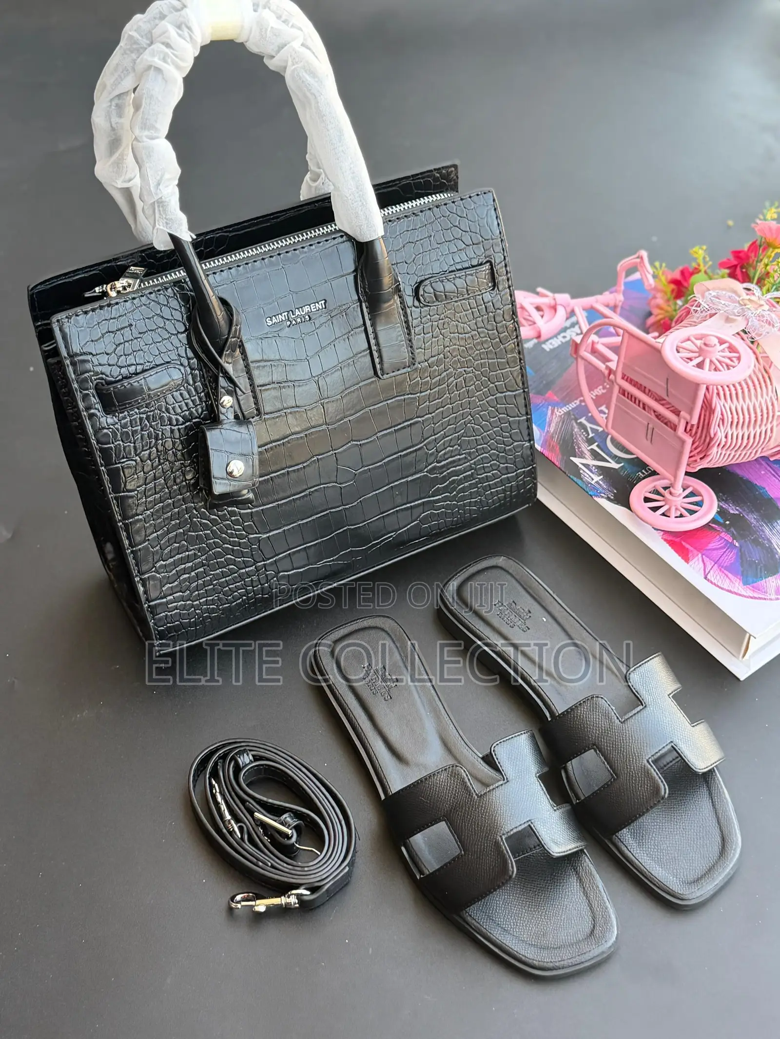 Ysl Croc Leather Bag Colors: Wine, Red, Black Has a Longer Strap
