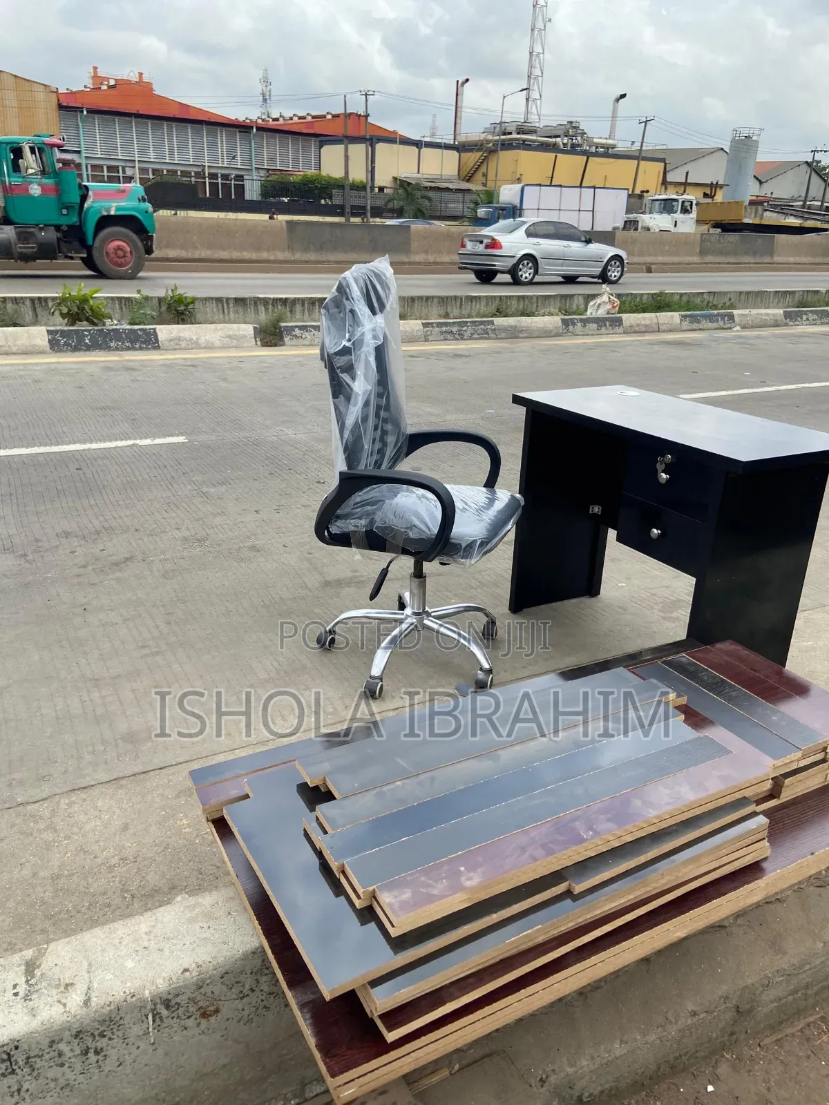 3ft Office Table and Rolling Chair Available