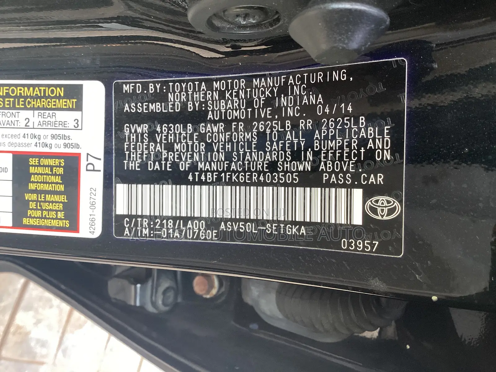 Toyota Camry XLE 4dr Sedan (2.5L 4cyl 6A) 2014 Black
