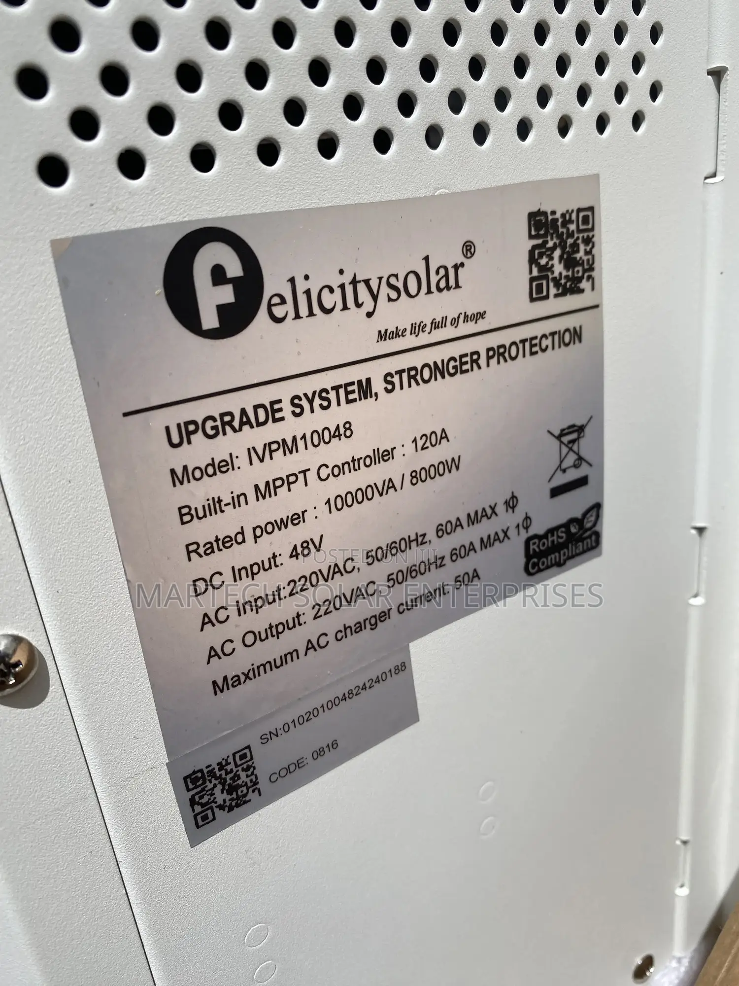 10kva/48v Felicity Solar Hybrid Inverter