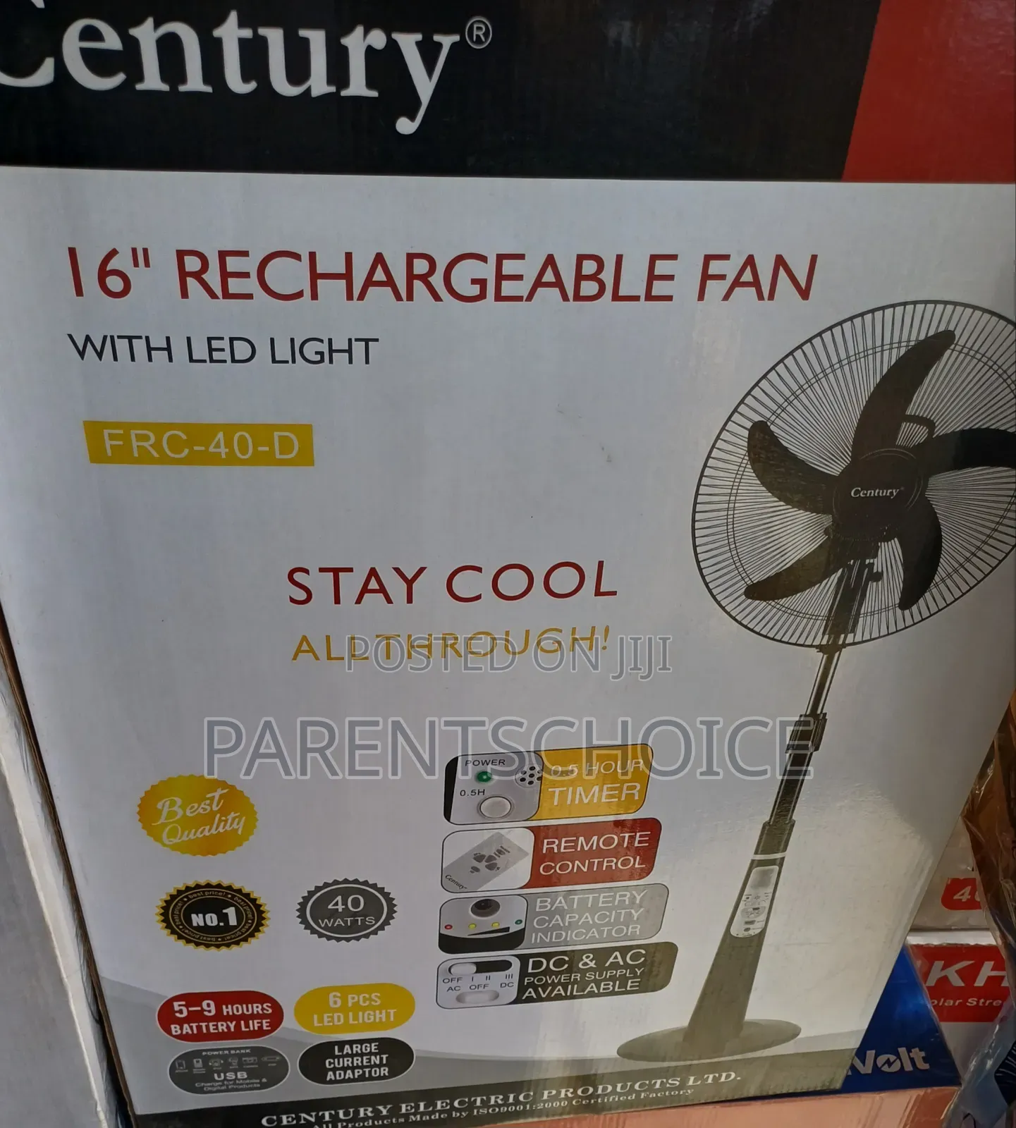 Century 16 ''Rechargeable Fan (Frc-40-D) + Remote Control