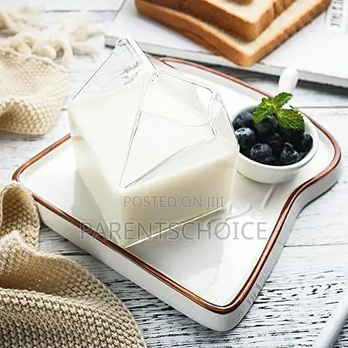 350ml Borosilicate Milk Box Carton Glass Cup Juice Glass Milk Carton