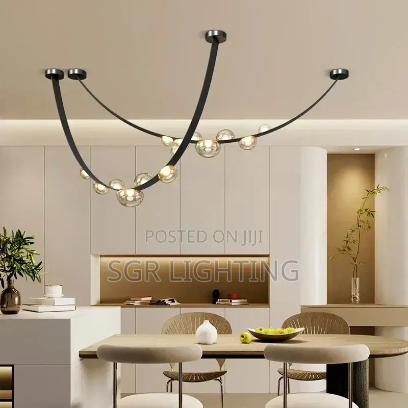 Italian Designer Loft Chandelier Leather Hanging Pandent Light