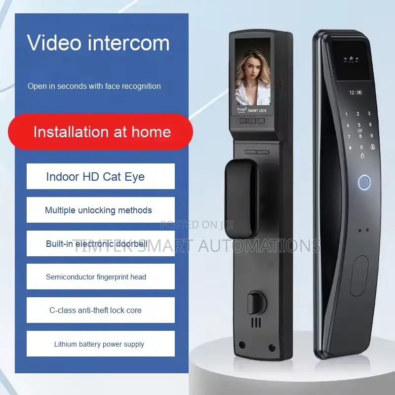 Premium Smart Video Door Lock With Fingerprint Unlock + App Unlock |