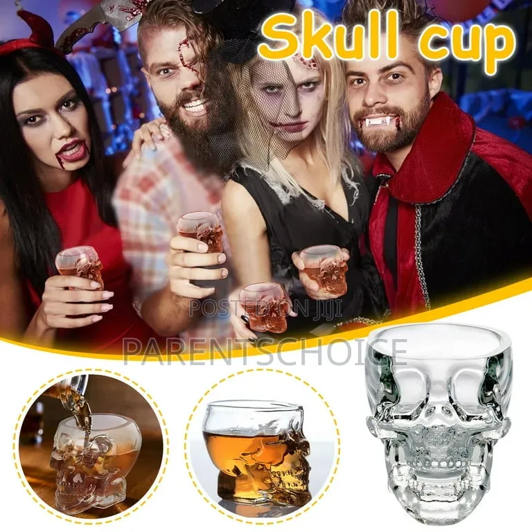Multipurpose Clear Skull Face Drink Glass Cup for Cocktail Margarita