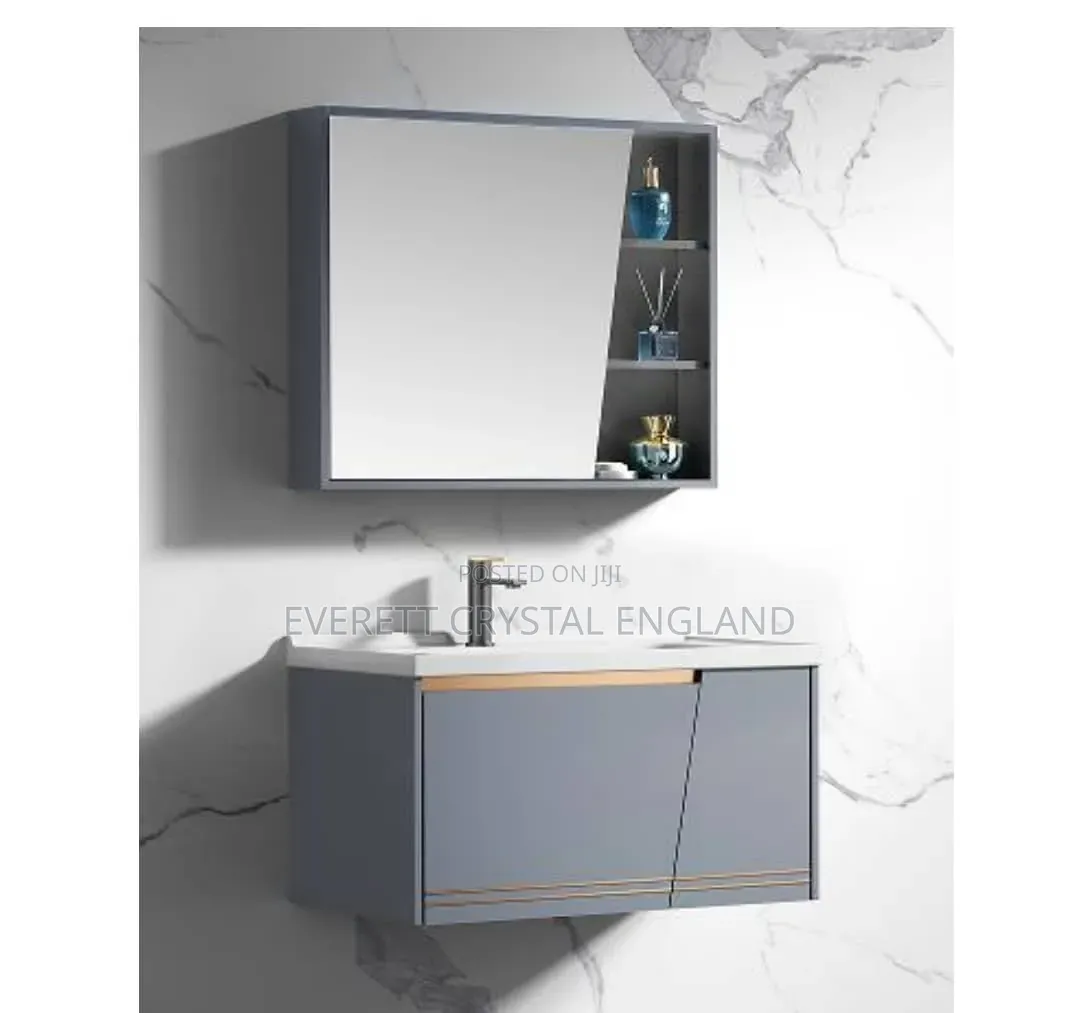 Hanging PVC Cabinet With Shelf Mirror