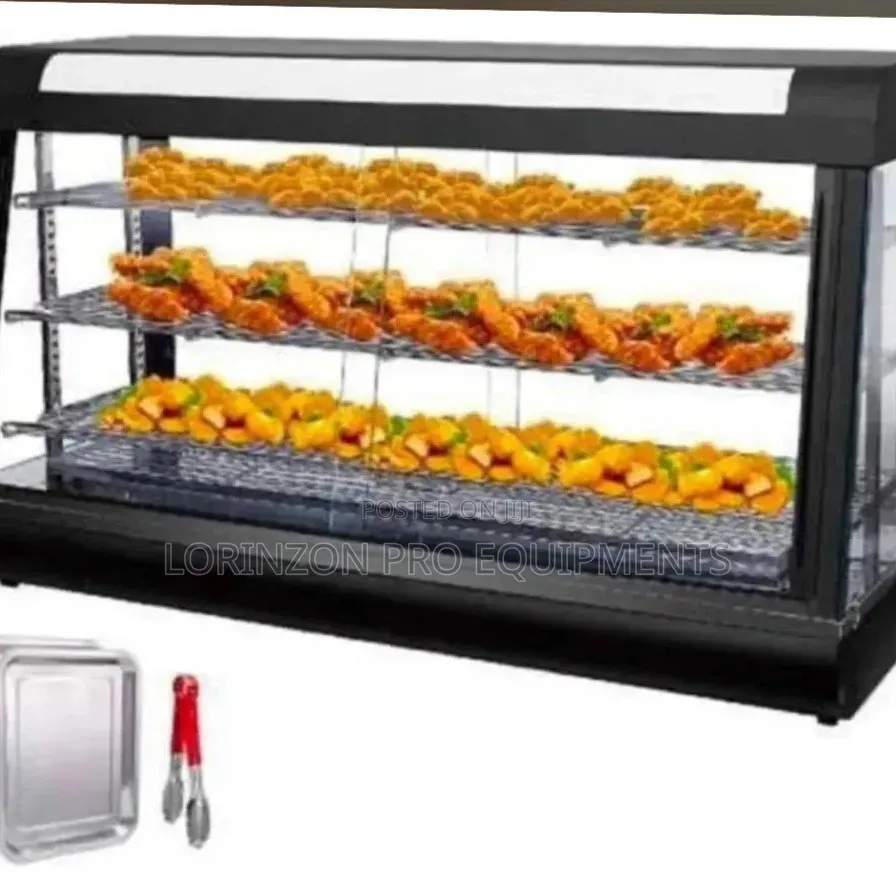 Hot Snacks Display Warmer – Increase Sales | Clear Glass Showcase