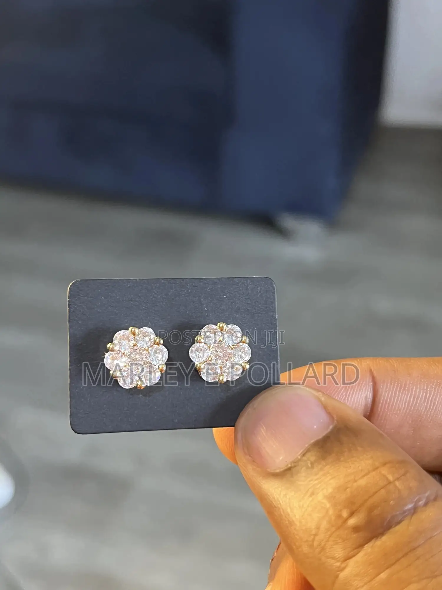 Floral Design Cluster Studs Cubic Zirconia Earrings