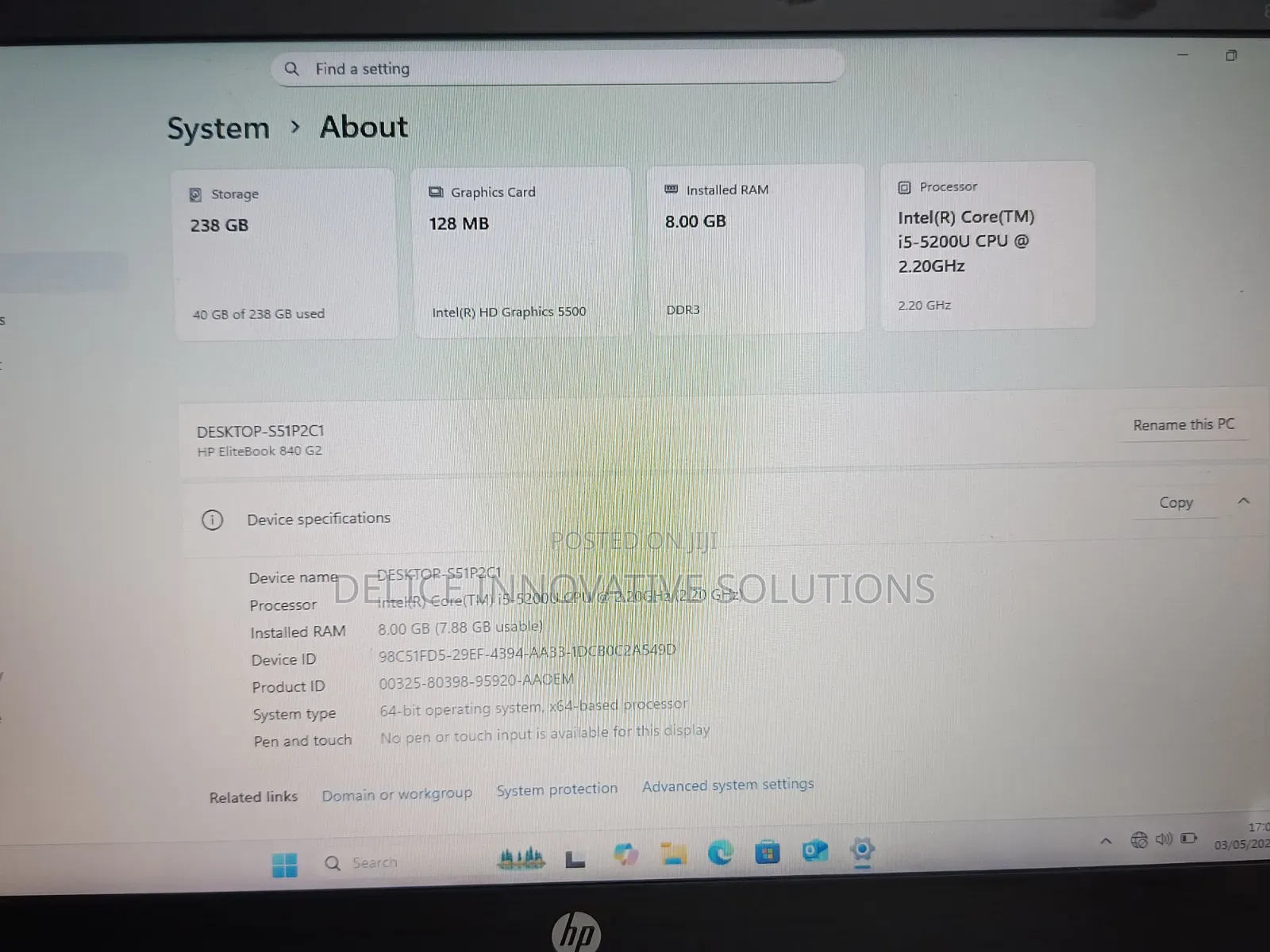 Laptop HP EliteBook 840 G2 8GB Intel Core i5 SSD 256GB