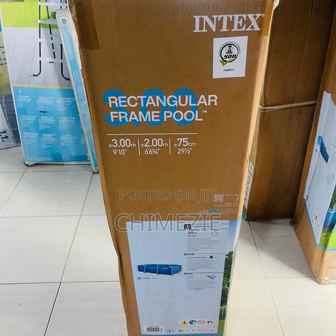 Intex 9ft Rectangular Frame Swimming Pool With Safety Ladder