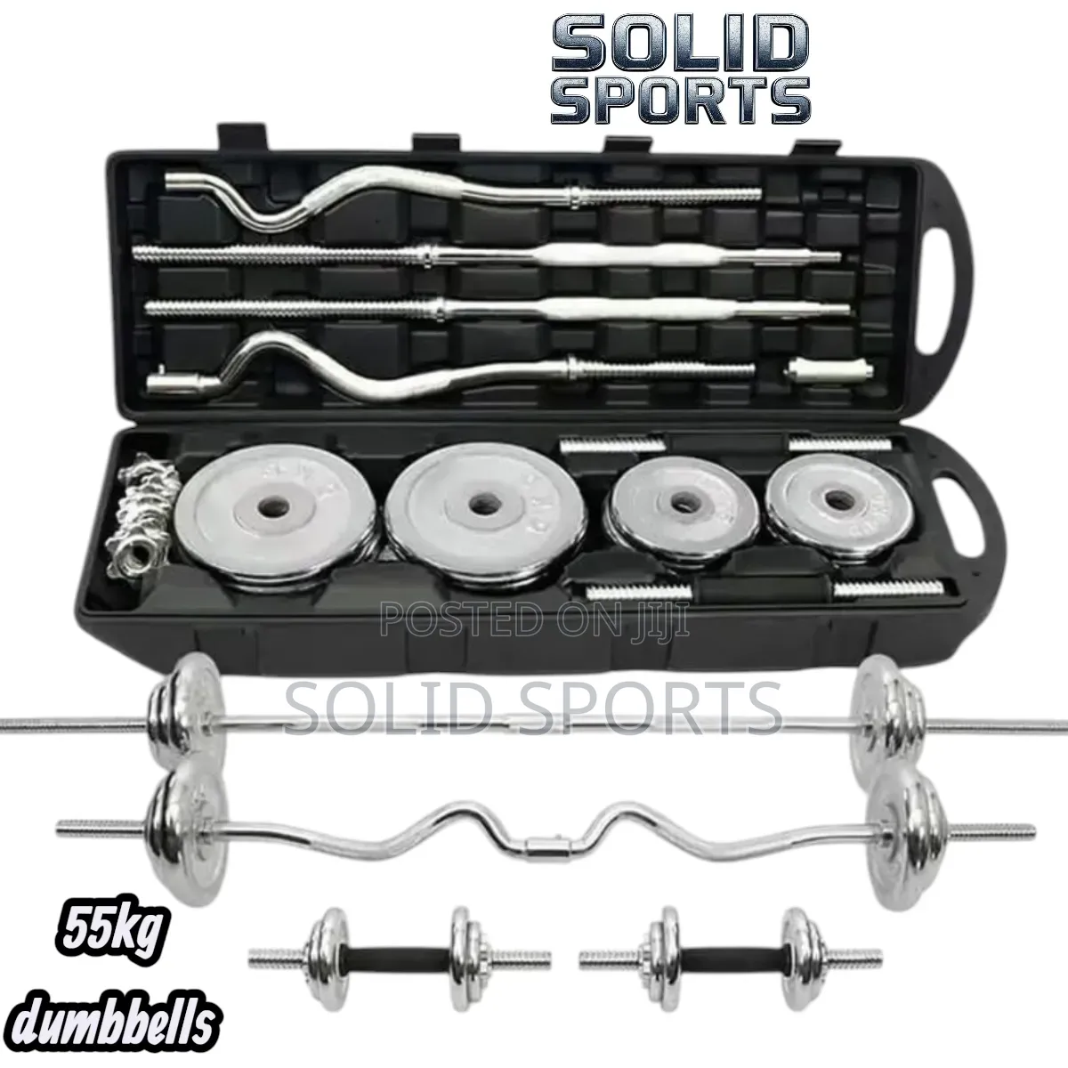 55kg Dumbbells Chrome Set