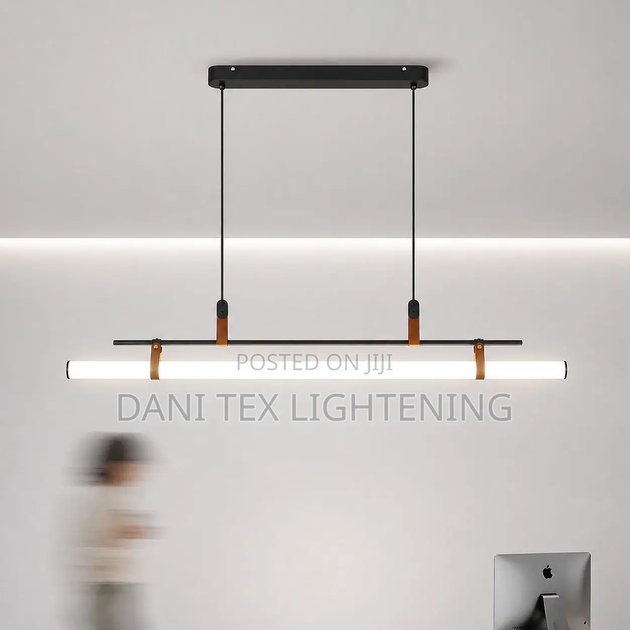 Modern Led Long Tube Chandelier Kitchen Table Dining Room Office Cafe