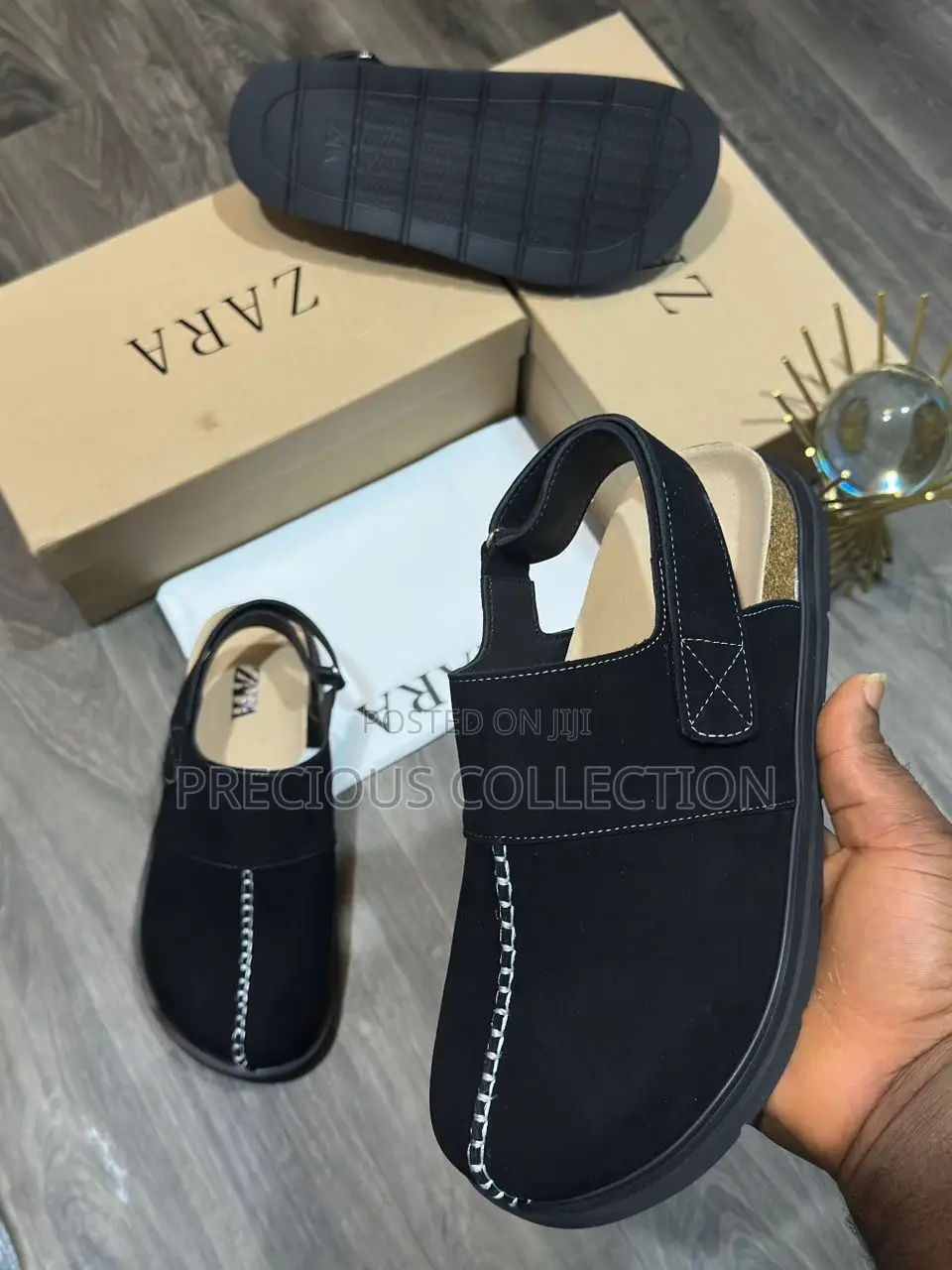 High Quality Trendy Zara Suede Half Cover Slide