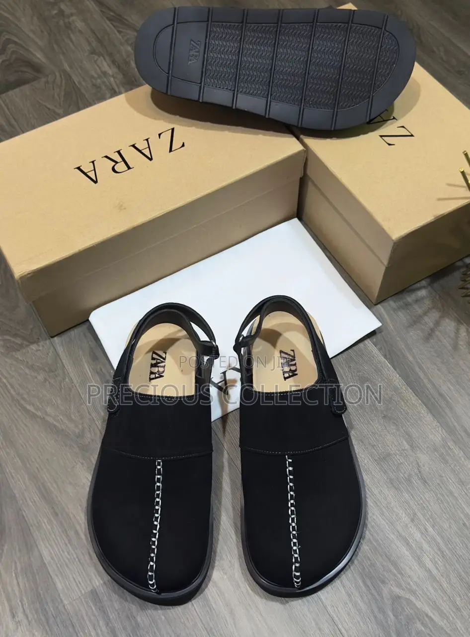 High Quality Trendy Zara Suede Half Cover Slide