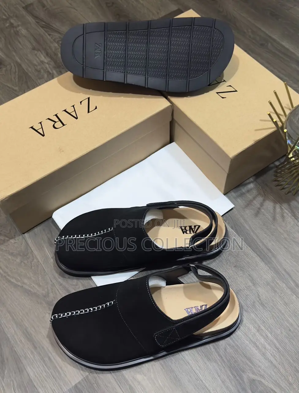 High Quality Trendy Zara Suede Half Cover Slide