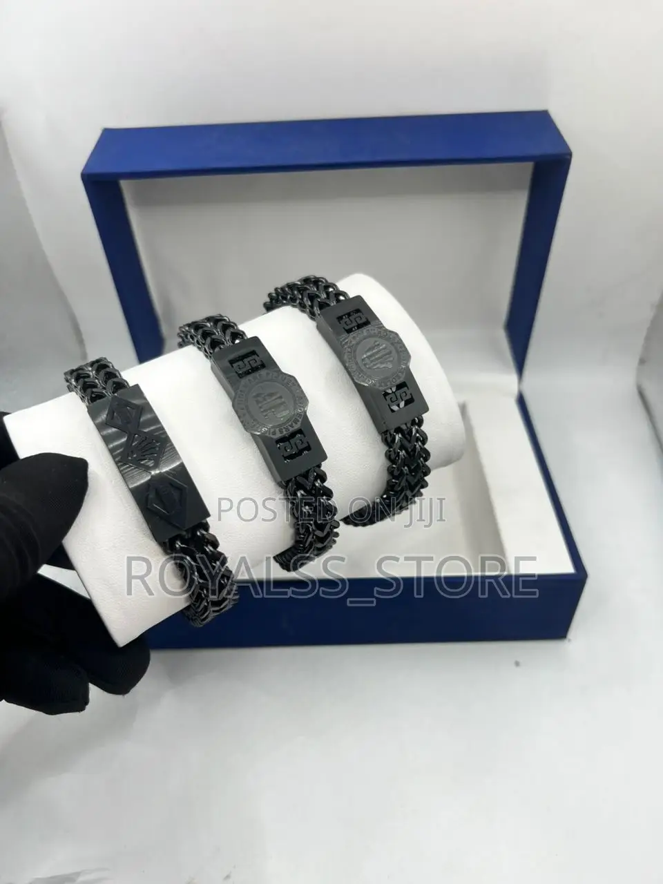 Versace Black Stainless Steel Men’S Bracelet.