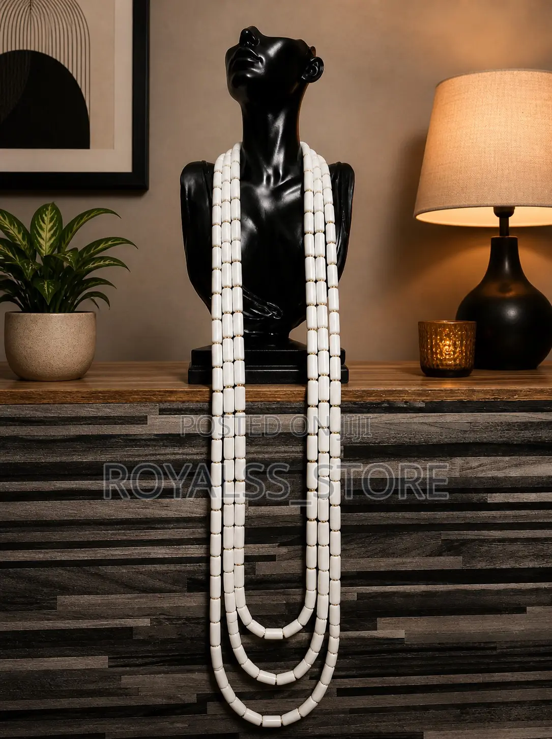 Traditional Men’S Beaded Necklace (Red, White, Gold, Blue Black)