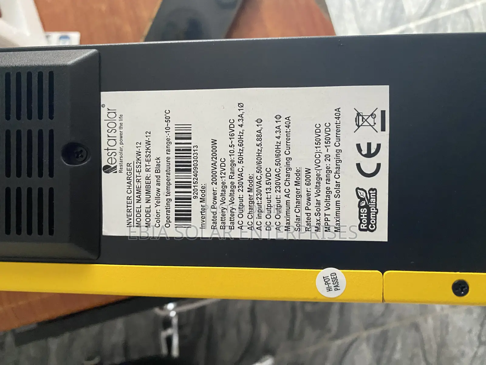 2kva Restar Solar Inverter 12v