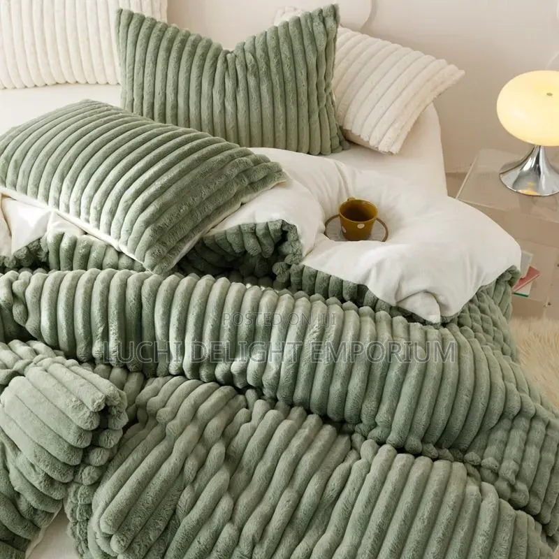 Rabbit Fur Blanket and Pillowcase Set- 4/6, 6/6