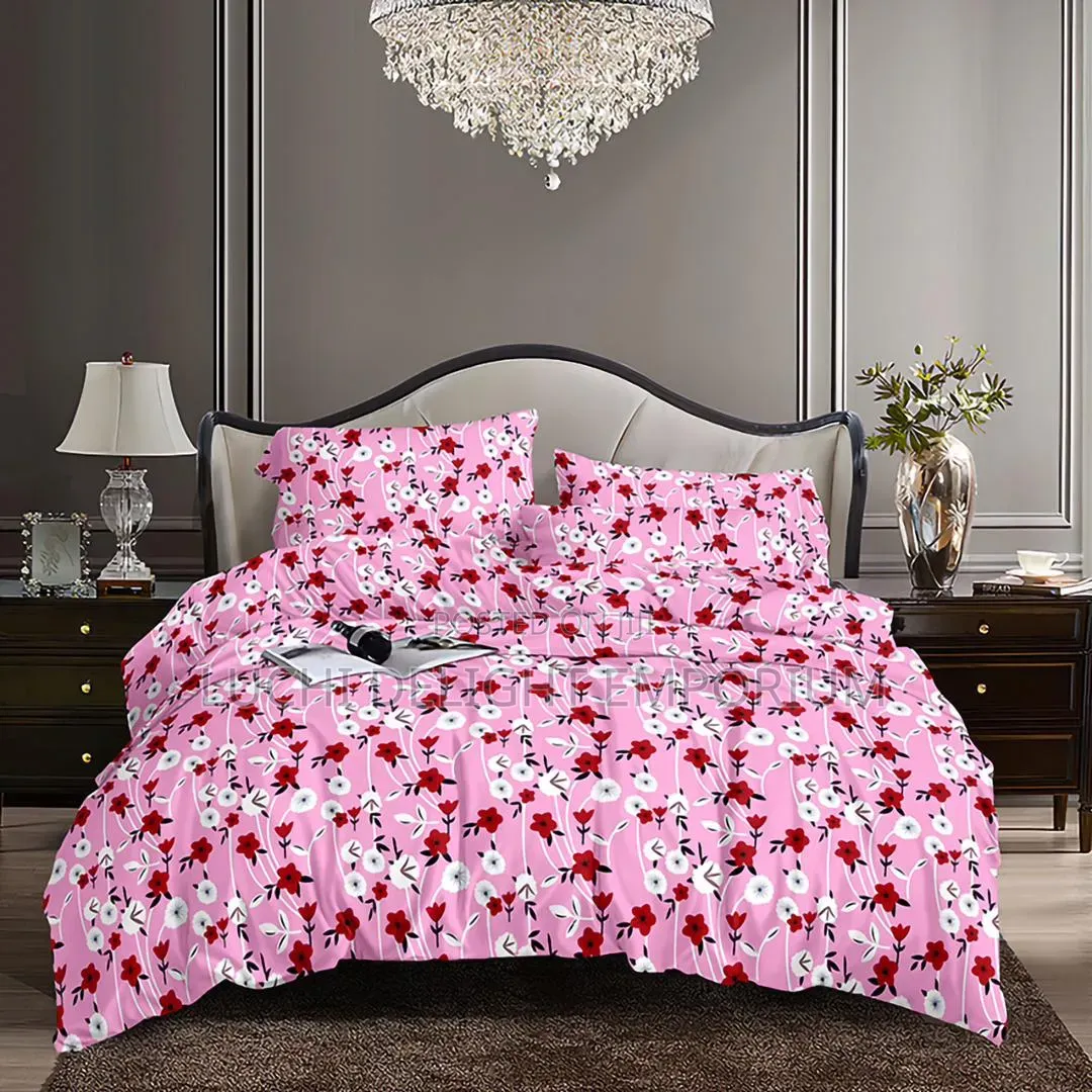 Beautiful Flora Pink Duvet Bedsheets and Pillowcase Set-