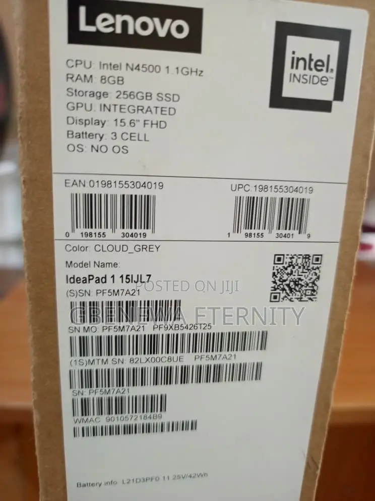 New Laptop Lenovo IdeaPad 1 8GB Intel Celeron SSD 256GB