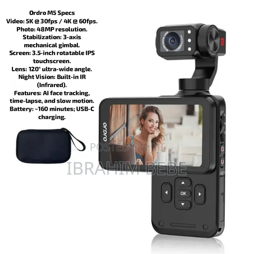 Ordro M5 3 Axis Mechanical Gimbal Pocket Camera