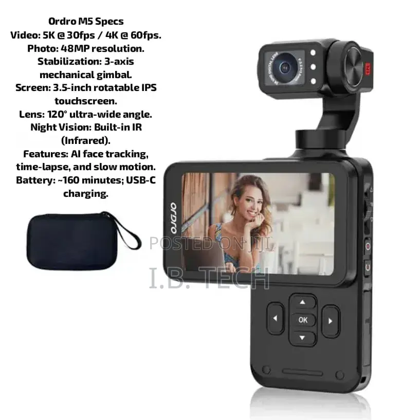 Ordro M5 3 Axis Mechanical Gimbal Pocket Camera