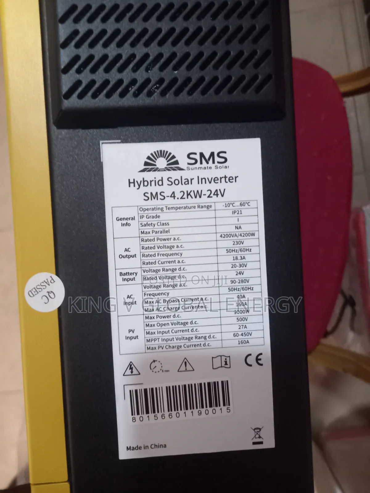 SMS Sunmate Solar 4.2kw/24v Hybrid Inverter