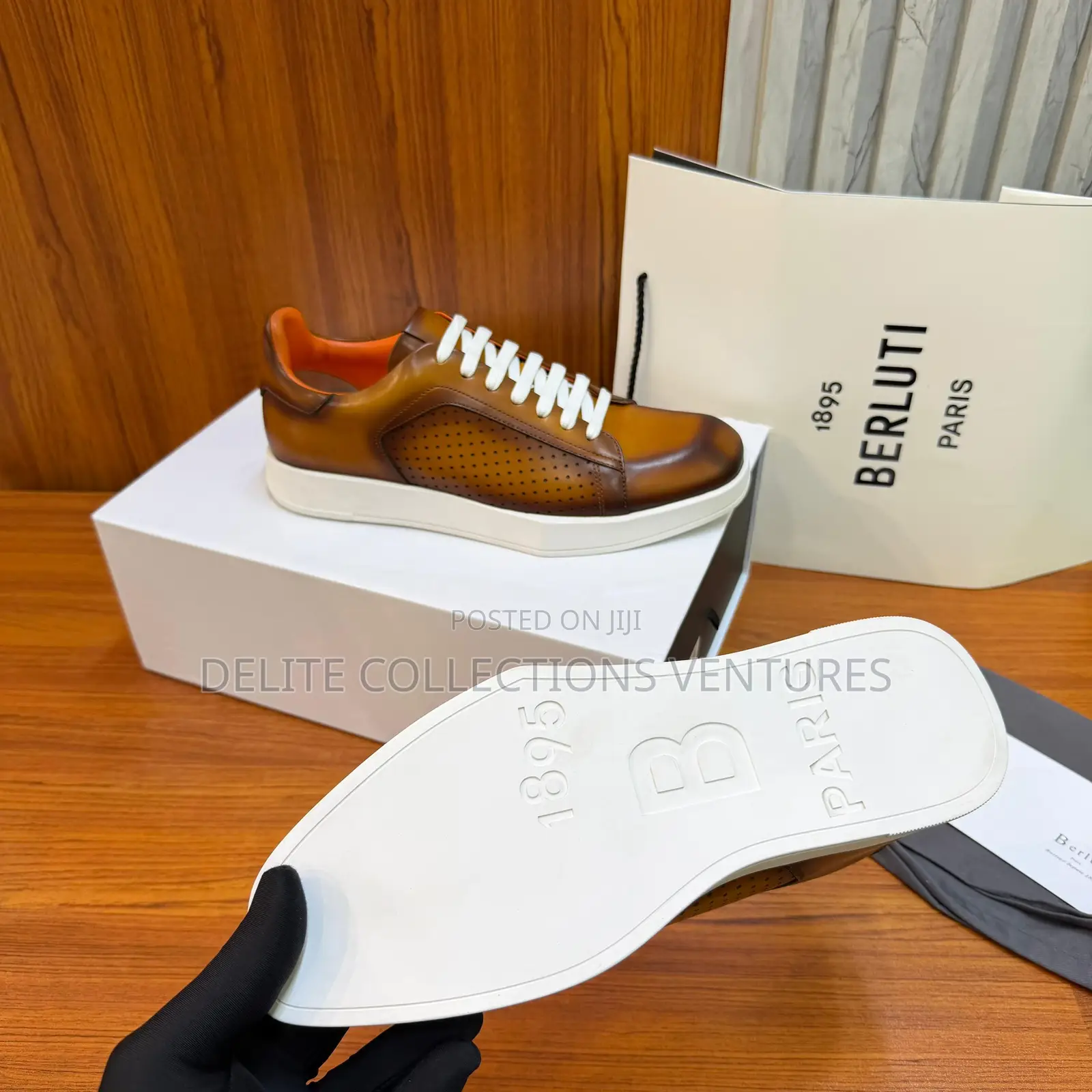 Berluti Stellar Sneakers in Perforated Venezia Calf Leather.