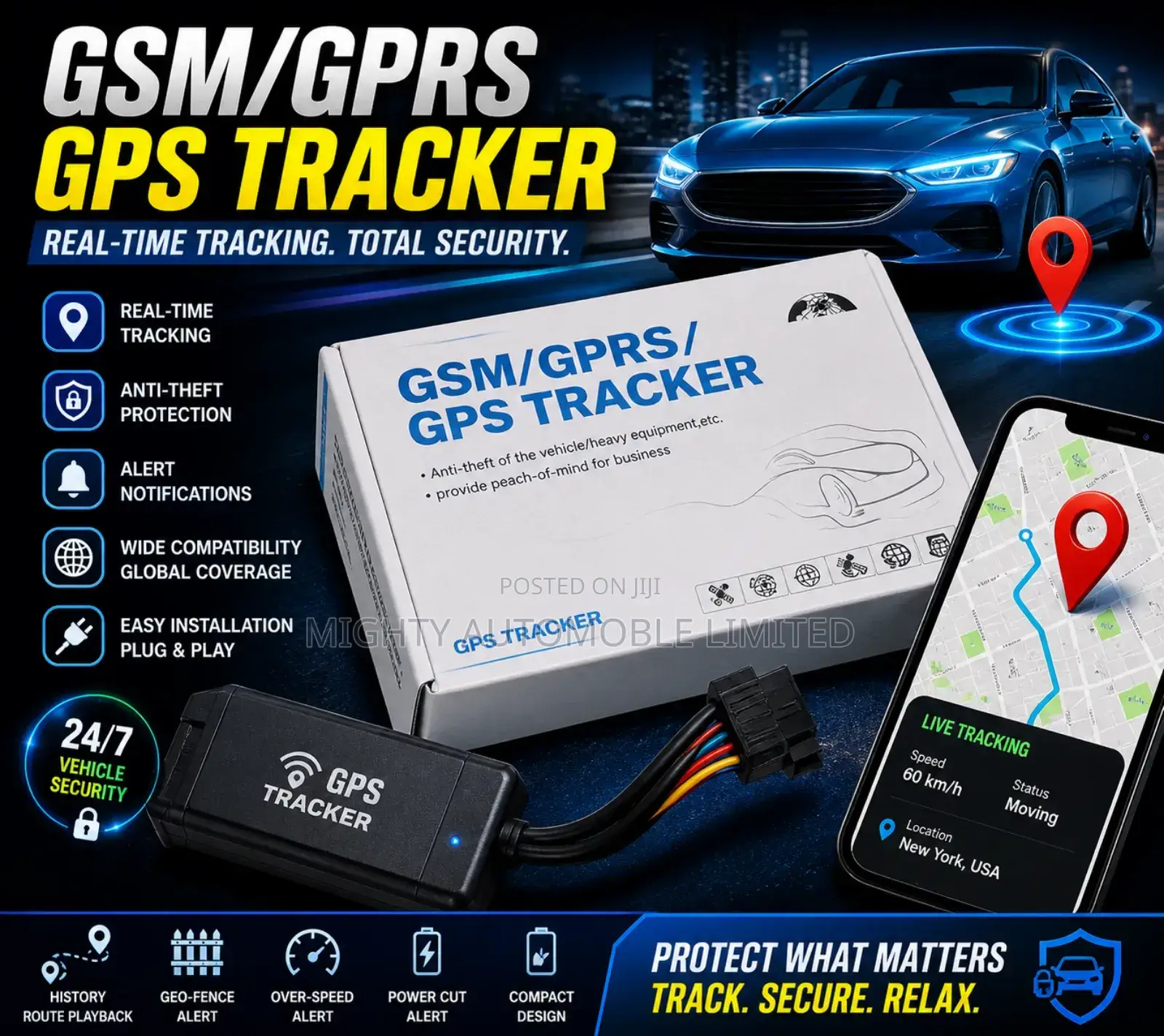 Luxury Vehicle GPS Tracker – Real-Time Car Protection