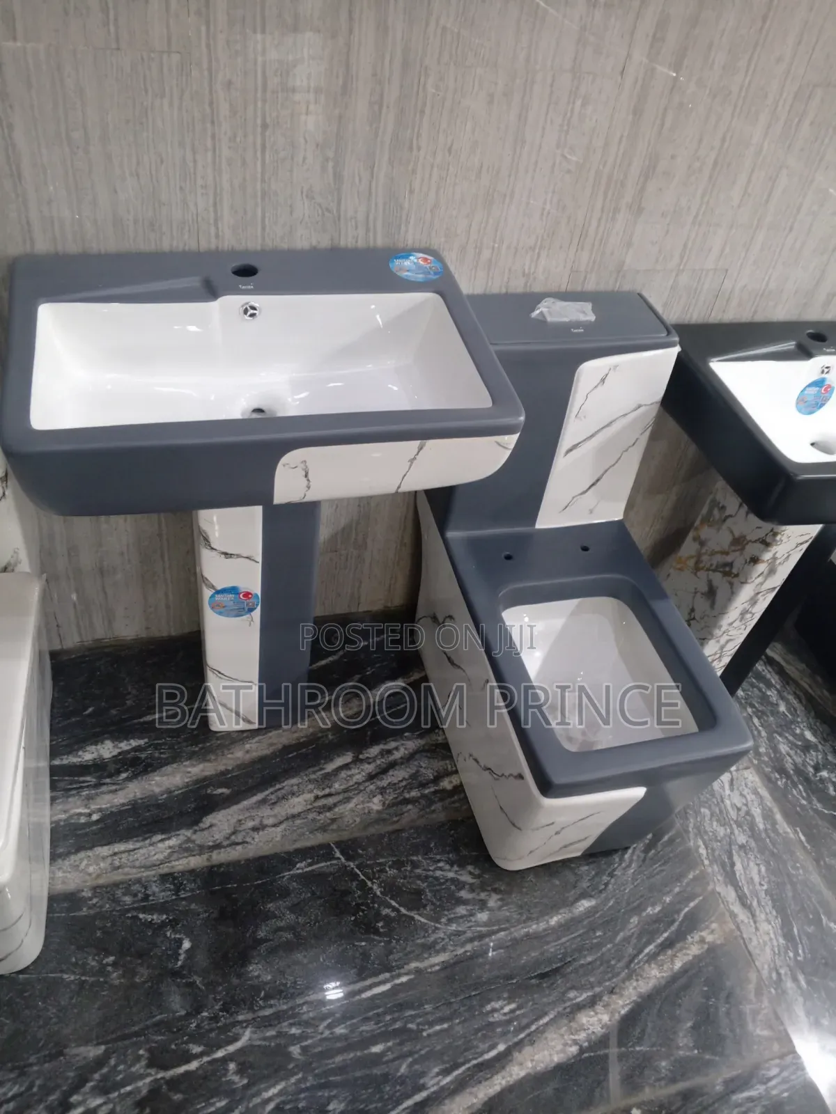 Unique Luxury Grey and White Water Closet