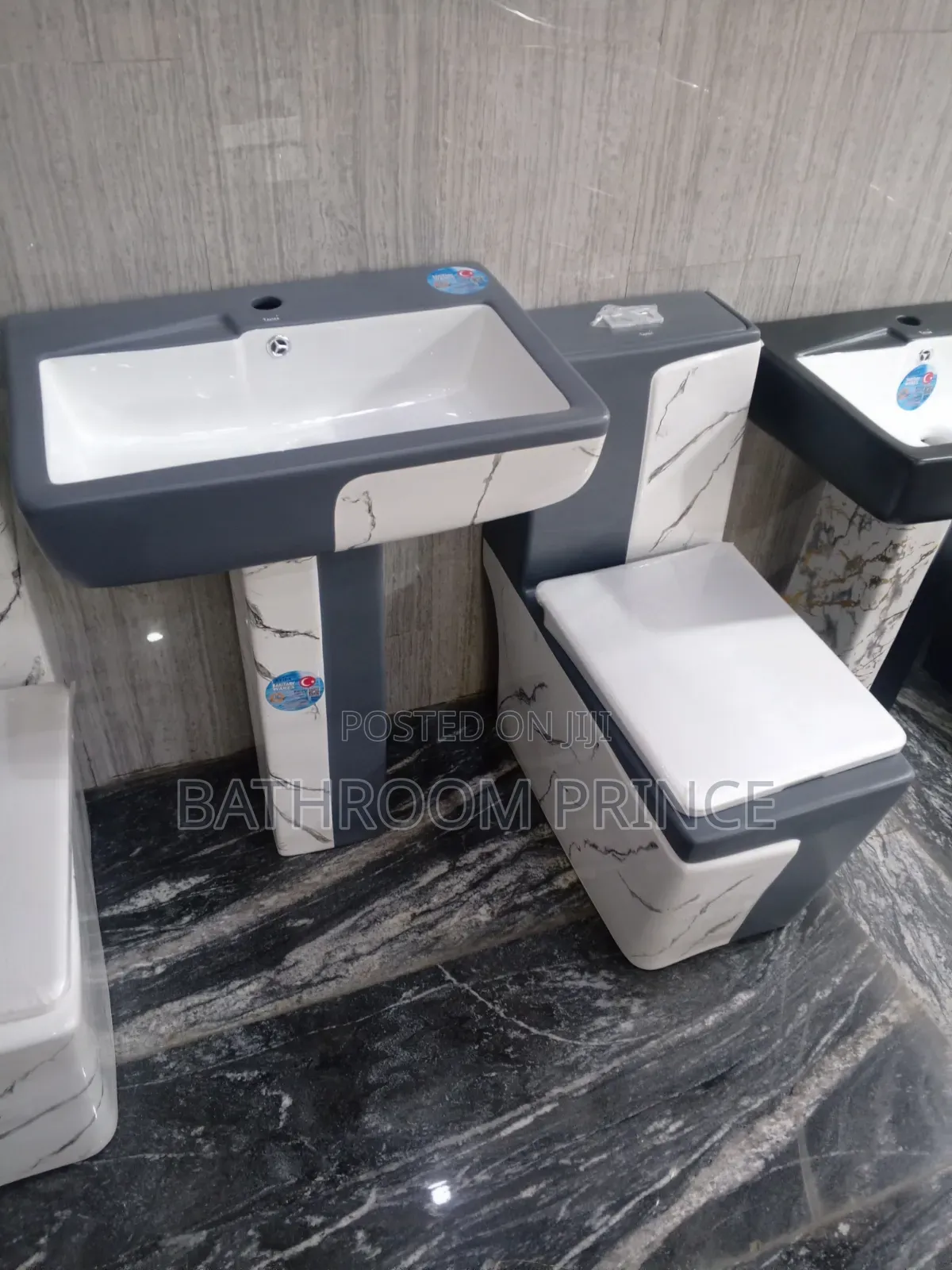 Unique Luxury Grey and White Water Closet