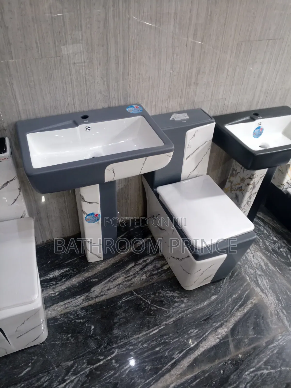 Unique Luxury Grey and White Water Closet