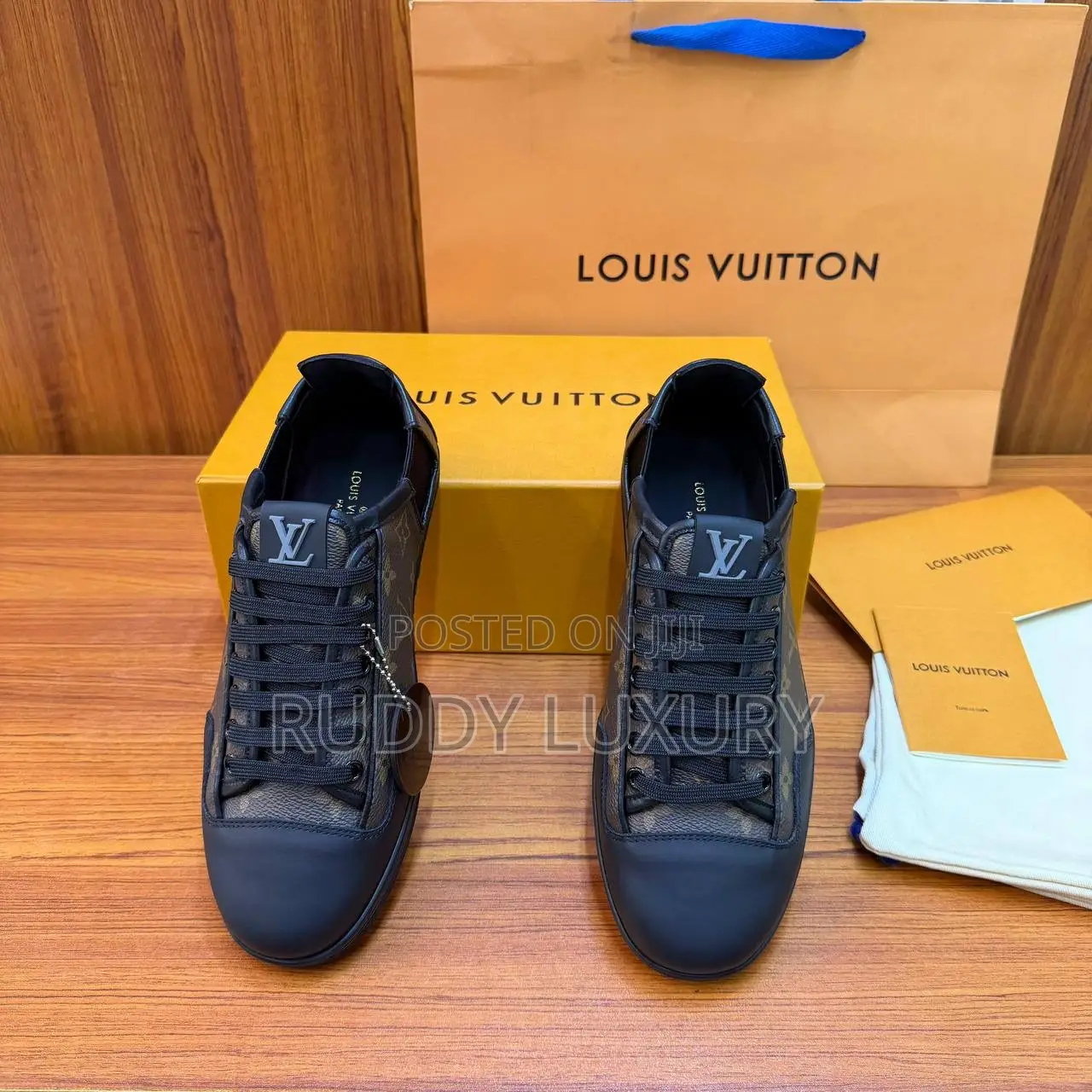 Louis Vuitton Slalom Low Top Monogram Sneakers.